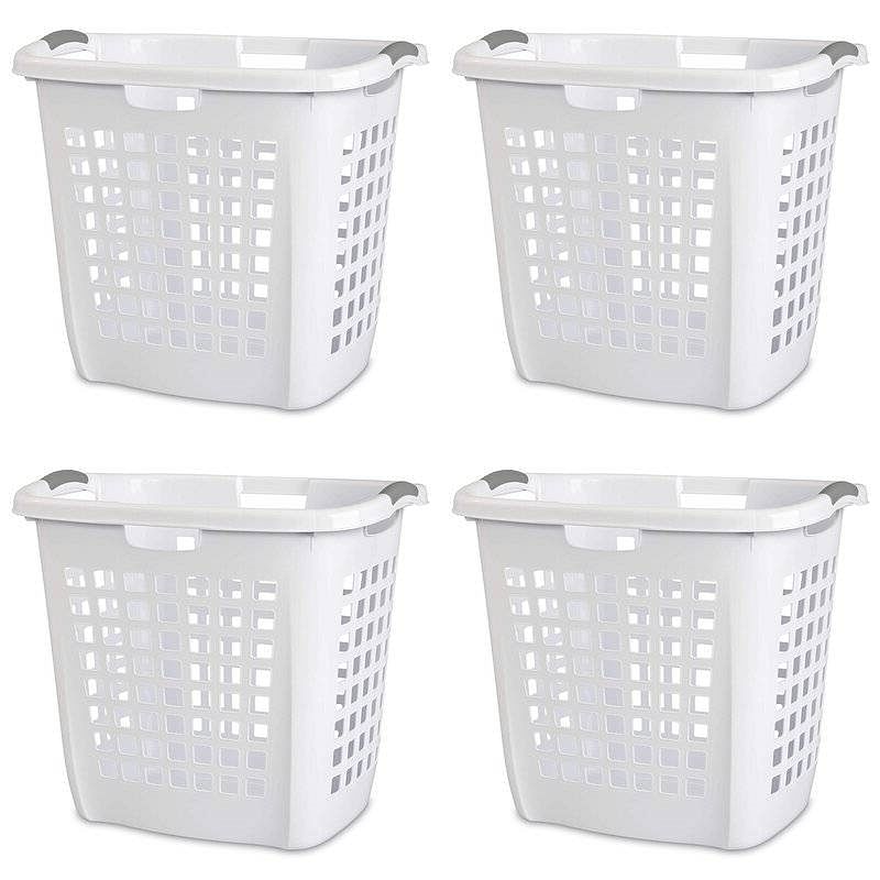 Set of 4 Heavy Duty Plastic Laundry Hamper Dirty Clothes Basket